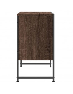Mobile Lavabo Bagno Rovere Marrone 60x33x60cm Legno Multistrato 2