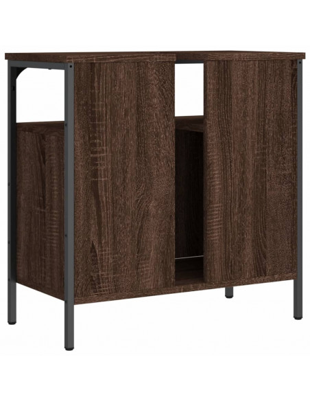 Mobile Lavabo Bagno Rovere Marrone 60x30x60cm Legno Multistrato