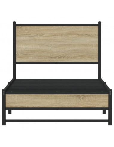 Giroletto con Testiera in Metallo Rovere Sonoma 75x190 cm