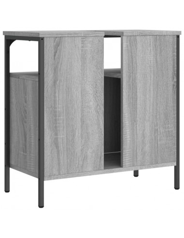 Mobile Lavabo Bagno Grigio Sonoma 60x30x60 cm Legno Multistrato