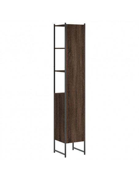 Armadietto Bagno Rovere Marrone 33x33x185,5cm Legno Multistrato