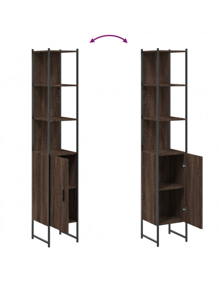 Armadietto Bagno Rovere Marrone 33x33x185,5cm Legno Multistrato