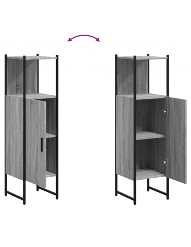 Mobile da Bagno Grigio Sonoma 33x33x120,5cm Legno Multistrato