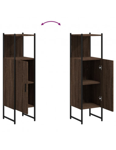 Mobile da Bagno Rovere Marrone 33x33x120,5 cm Legno Multistrato