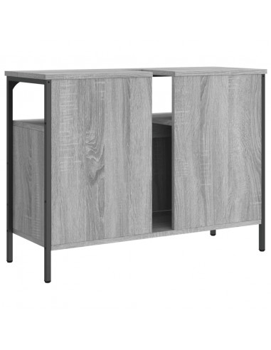 Mobile Lavabo Bagno Grigio Sonoma 80x30x60 cm Legno Multistrato