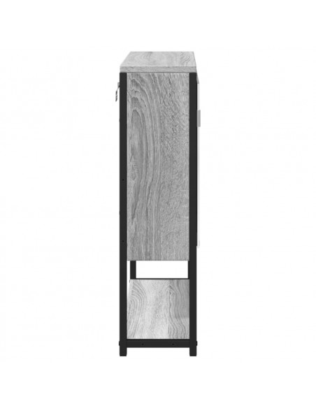 Mobile Specchio da Bagno Grigio Sonoma 60x16x60 cm Multistrato