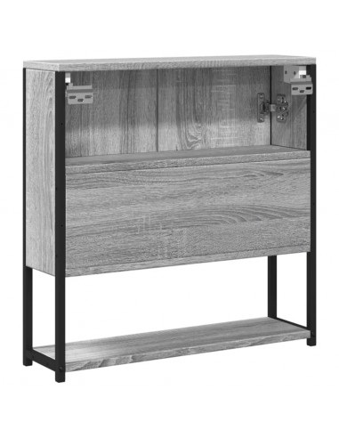 Mobile Specchio da Bagno Grigio Sonoma 60x16x60 cm Multistrato