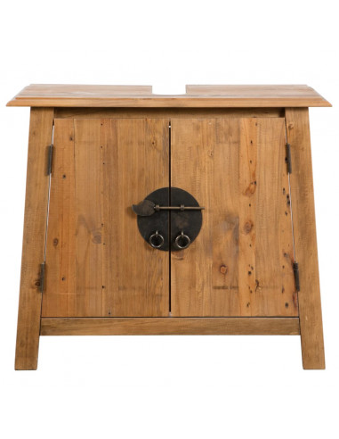 Vanità da Bagno in Legno Massello di Pino 70x32x63 cm