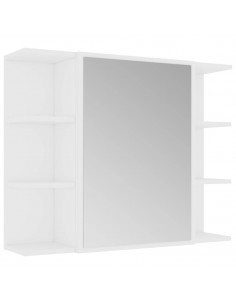 Armadio da Bagno Bianco 80x20,5x64 cm in Legno Multistrato 2
