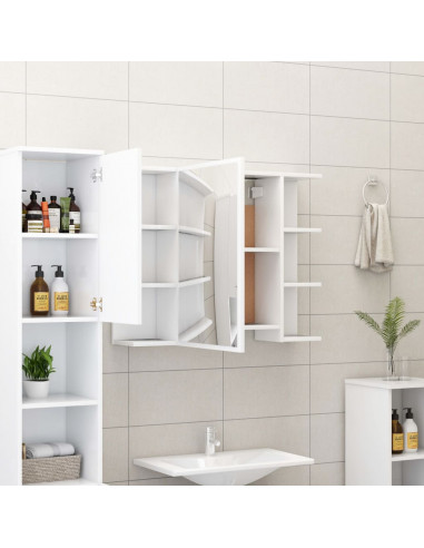 Armadio da Bagno Bianco 80x20,5x64 cm in Legno Multistrato