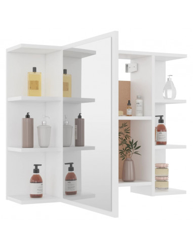 Armadio da Bagno Bianco 80x20,5x64 cm in Legno Multistrato