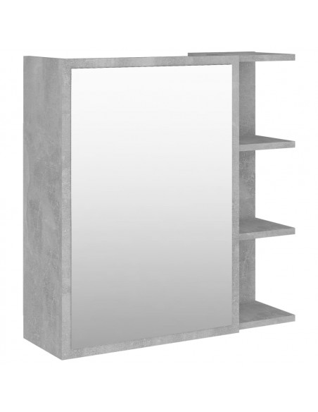 Mobile Bagno Specchio Grigio Cemento 62,5x20,5x64cm Multistrato