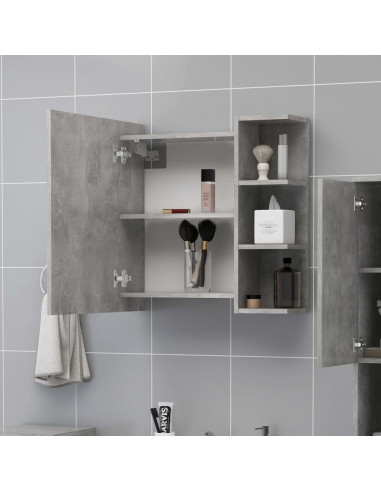 Mobile Bagno Specchio Grigio Cemento 62,5x20,5x64cm Multistrato
