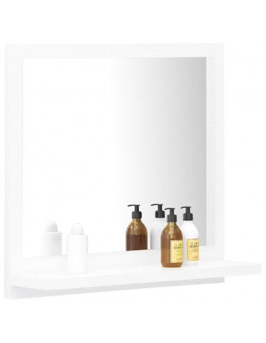 Specchio da Bagno Bianco 40x10,5x37 cm in Legno Multistrato