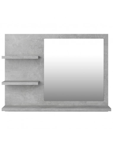Specchio da Bagno Grigio Cemento 60x10,5x45 cm in Truciolato