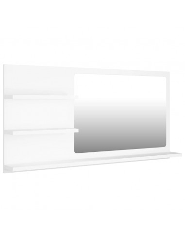 Specchio da Bagno Bianco 90x10,5x45 cm in Legno Multistrato