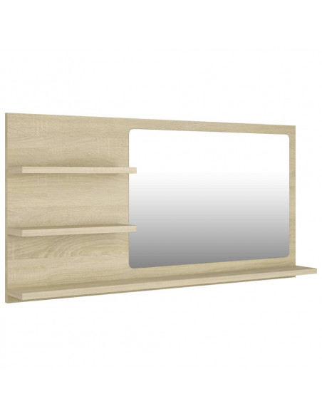 Specchio da Bagno Rovere Sonoma 90x10,5x45 cm Legno Multistrato