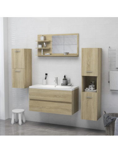 Specchio da Bagno Rovere Sonoma 90x10,5x45 cm Legno Multistrato