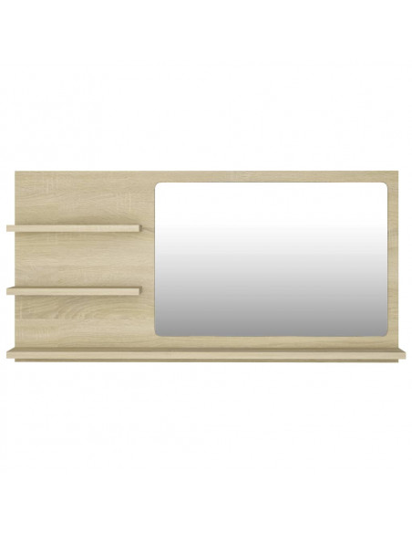 Specchio da Bagno Rovere Sonoma 90x10,5x45 cm Legno Multistrato
