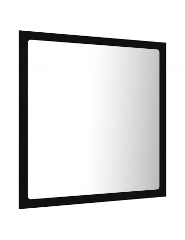 Specchio da Bagno a LED Nero 40x8,5x37 cm in Acrilico