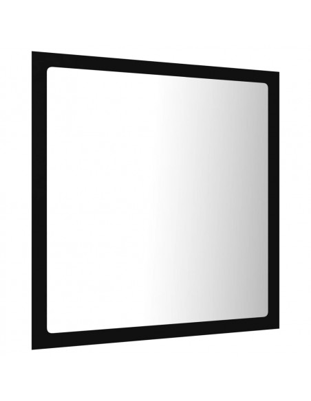 Specchio da Bagno a LED Nero 40x8,5x37 cm in Acrilico