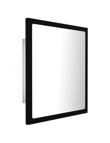 Specchio da Bagno a LED Nero 40x8,5x37 cm in Acrilico