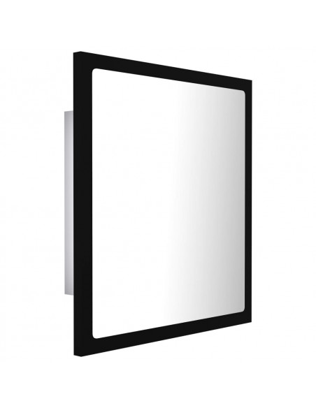 Specchio da Bagno a LED Nero 40x8,5x37 cm in Acrilico