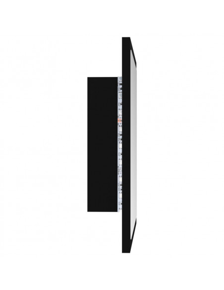 Specchio da Bagno a LED Nero 40x8,5x37 cm in Acrilico