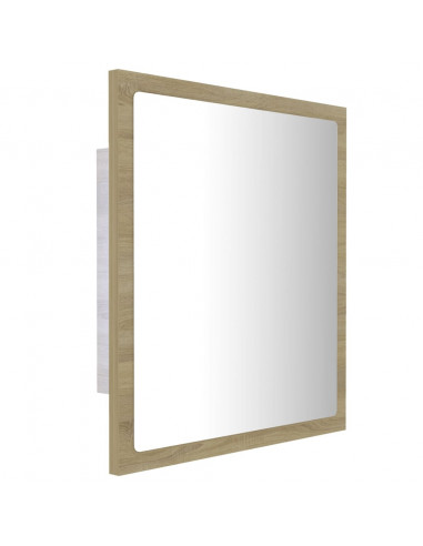 Specchio da Bagno LED Rovere Sonoma 40x8,5x37 cm in Acrilico
