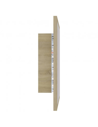Specchio da Bagno LED Rovere Sonoma 40x8,5x37 cm in Acrilico