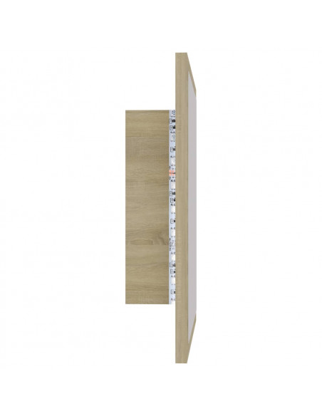 Specchio da Bagno LED Rovere Sonoma 40x8,5x37 cm in Acrilico