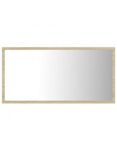 Specchio da Bagno LED Rovere Sonoma 80x8,5x37 cm in Acrilico