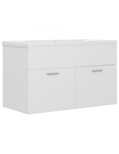 Mobile da Bagno con Lavabo Integrato Bianco in Truciolato