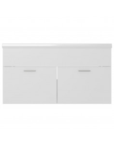 Mobile da Bagno con Lavabo Integrato Bianco in Truciolato 2