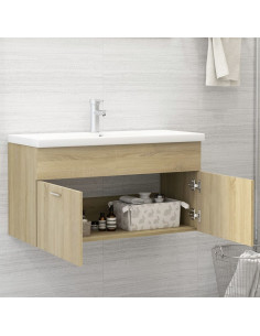 Mobile con Lavabo Integrato Rovere Sonoma in Legno Multistrato 2