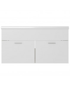 Mobile da Bagno con Lavabo Bianco e Rovere Sonoma in Truciolato 2