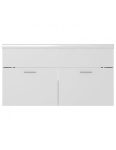 Mobile da Bagno con Lavabo Bianco e Rovere Sonoma in Truciolato