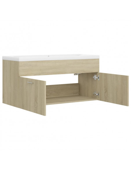 Mobile Bagno con Lavabo Integrato Rovere Sonoma in Truciolato