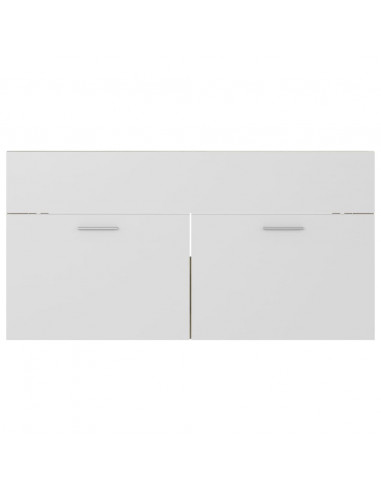 Mobile Lavabo Integrato Bianco Rovere Sonoma Legno Multistrato