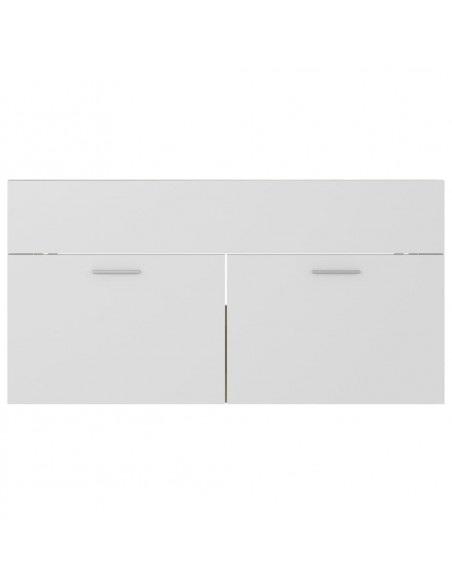 Mobile Lavabo Integrato Bianco Rovere Sonoma Legno Multistrato