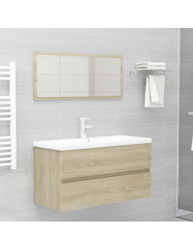 Mobile con Lavabo Integrato Rovere Sonoma in Legno Multistrato