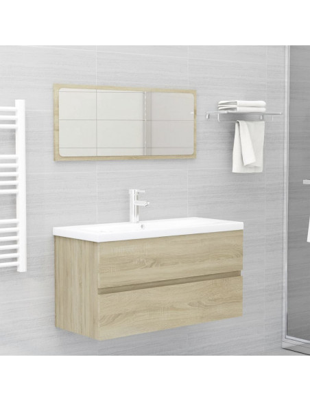 Mobile con Lavabo Integrato Rovere Sonoma in Legno Multistrato
