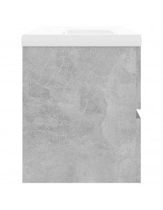 Mobile con Lavabo Integrato Grigio Cemento in Legno Multistrato 2