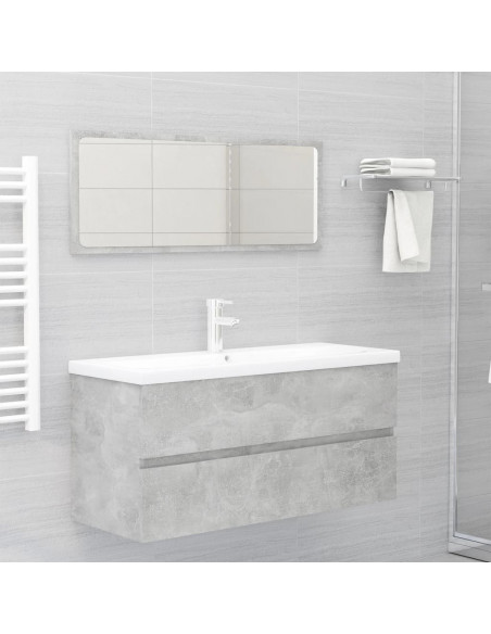 Mobile con Lavabo Integrato Grigio Cemento in Legno Multistrato