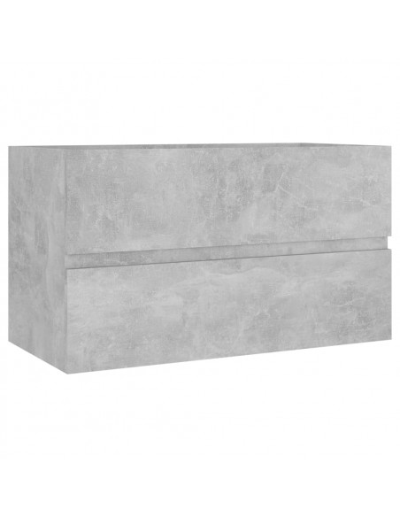 Mobile con Lavabo Integrato Grigio Cemento in Legno Multistrato