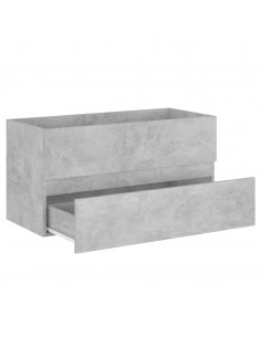 Mobile con Lavabo Integrato Grigio Cemento in Legno Multistrato 2