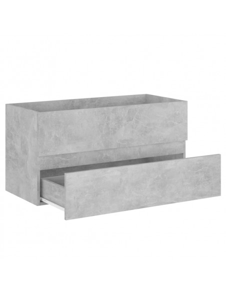 Mobile con Lavabo Integrato Grigio Cemento in Legno Multistrato