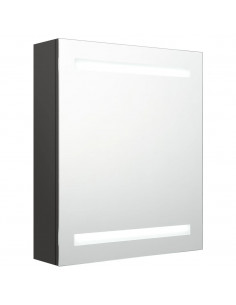 Armadietto Bagno con Specchio e LED Antracite 50x14x60 cm 2