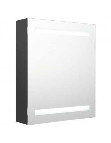 Armadietto Bagno con Specchio e LED Antracite 50x14x60 cm
