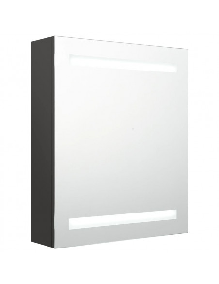 Armadietto Bagno con Specchio e LED Antracite 50x14x60 cm